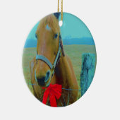 retro kerstpaard keramisch ornament (Rechts)