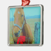 retro kerstpaard metalen ornament (Links)