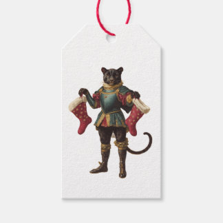 RETRO KERSTPANTER MET KOUDE VOETEN Cadeaubijsluite Cadeaulabel