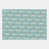 Retro kerstpastel 50s  verlooppapier inpakpapier vel (Voorkant 3)