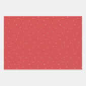 Retro kerstpatronen in rood, roze en groen inpakpapier vel (Voorkant 3)