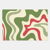 Retro kerstpatronen inpakpapier vel (Voorkant 3)