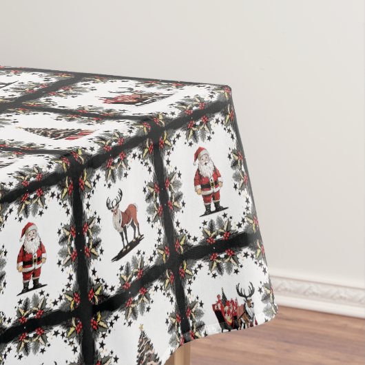 Retro kerstpatroon tafelkleed (Voorbeeld)