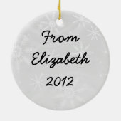 Retro KerstPinup Keramisch Ornament (Achterkant)