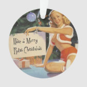 Retro KerstPinup Ornament (voorkant)