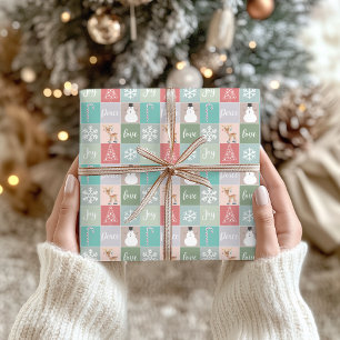 Retro Kerstplezier Mooie Kerst Illustraties Vierka Cadeaupapier