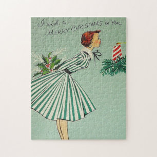 Retro-kerstpuzzel Legpuzzel