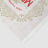 Retro-kerstreces en -decoupage voor Santa Boot Tissuepapier (Detail)