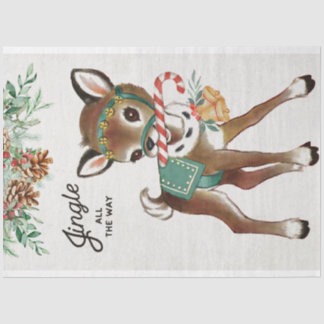 Retro-kerstreces en snoepriet tissuepapier