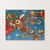  retro kerstrendierentuzzel legpuzzel (Horizontaal)