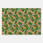 Retro-kerstrenrendiertje Inpakpapier Vel (Voorkant 2)