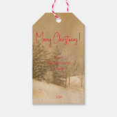 Retro kerstrode typografie Gift Label Cadeaulabel (Voorkant)