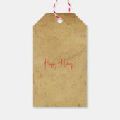 Retro kerstrode typografie Gift Label Cadeaulabel (Achterkant)