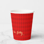 Retro Kerstrood Pattern Dit seizoen is alleen maar Papieren Bekers (Achterkant)