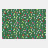 Retro kerstset 1 groene kerst inpakpapier vel (Voorkant 2)