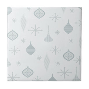 Retro Kerstsierents Silver Tegeltje