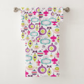 Retro kerstsierfeestdag bad handdoek (Insitu)