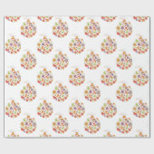 Retro kerstsierpapier cadeaupapier (Vlak)