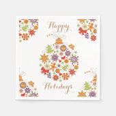 Retro-kerstsierpapier Napkins Servetten (Voorkant)