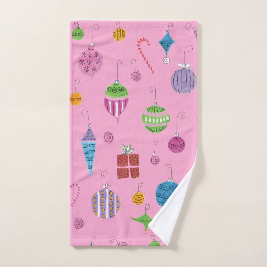 Retro kerstsierpatroonhandleiding getekend bad handdoek (Handdoek)