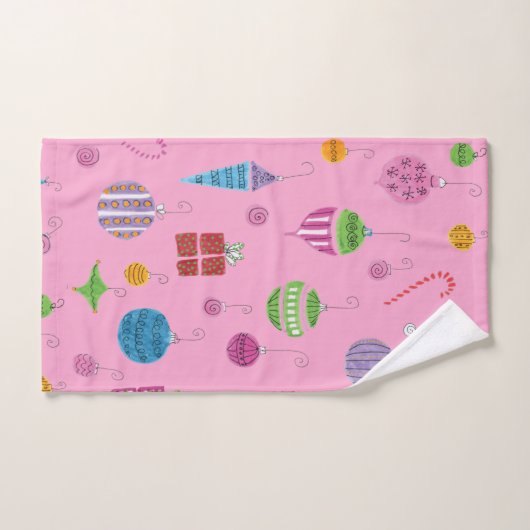 Retro kerstsierpatroonhandleiding getekend bad handdoek (Handdoek)