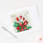  retro-kerstsnoeprietsticker vierkante sticker (Envelop)