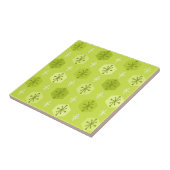 Retro kerstsnowflakes Chartreuse Tegeltje (Zijkant)