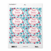 Retro Kerststip Labels (Full Sheet)