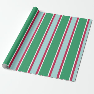 Retro Kerstvakantie Groen Rood Inpakpapier