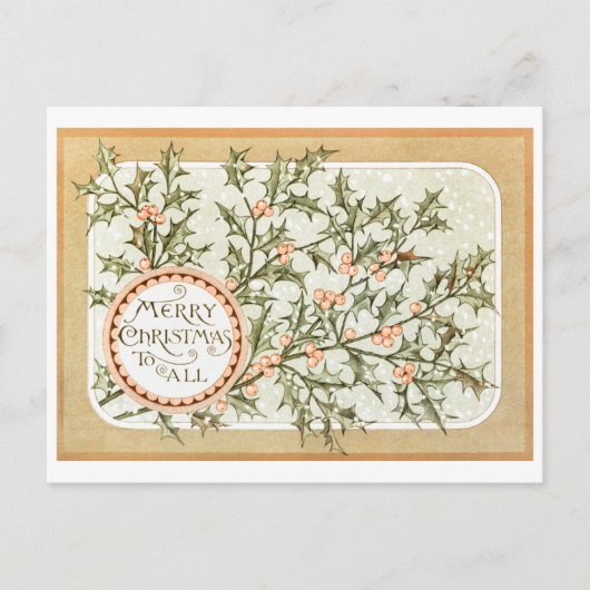  Retro Kerstvakantie Groeten Pos Kaart (Voorkant)
