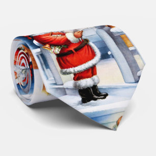 Retro Kerstvakantie Kerstman / Leuk Stropdas