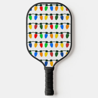 Retro Kerstvakantie Kleurrijke Slingerlichten Kuns Pickleball Paddle