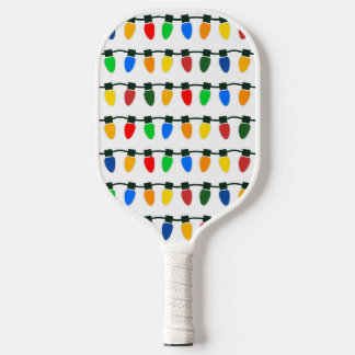 Retro Kerstvakantie Kleurrijke Slingers Kunst Pickleball Paddle