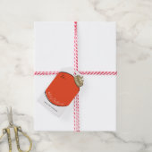 Retro kerstversiering cadeaulabel (Met Touw)