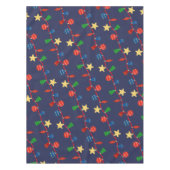 Retro Kerstversiering en Garland Navy Tafelkleed (Voorkant)