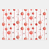 Retro Kerstversiering en Kralen Inpakpapier (Voorkant 2)