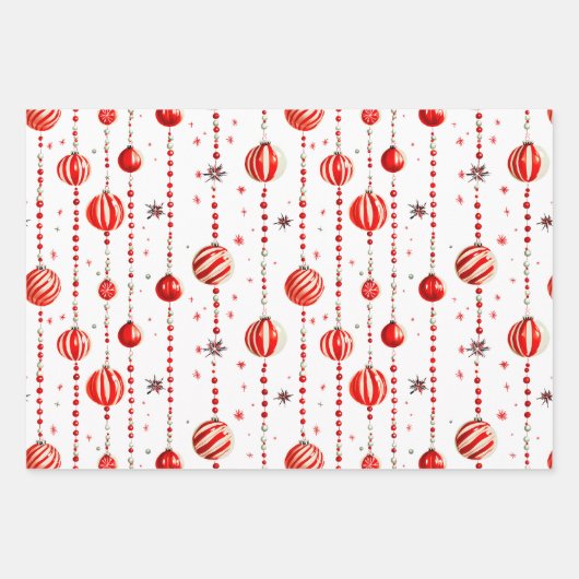 Retro Kerstversiering en Kralen Inpakpapier (Voorkant 2)