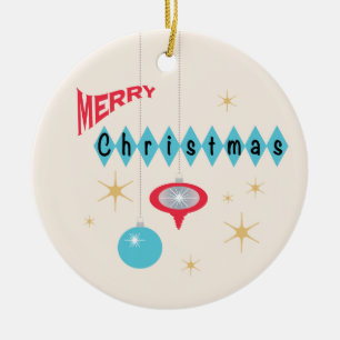 Retro kerstversiering keramisch ornament