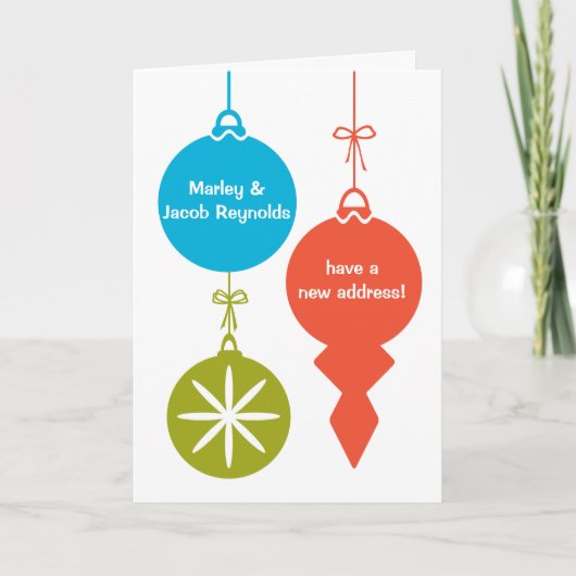 Retro Kerstversiering Nieuw Adres Aankondiging (Voorkant)