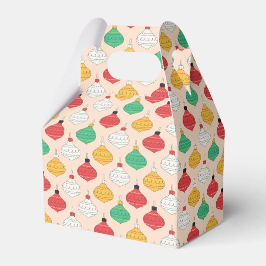 Retro Kerstversiering Patroon Bedankdoosjes (Voorkant Zijde)