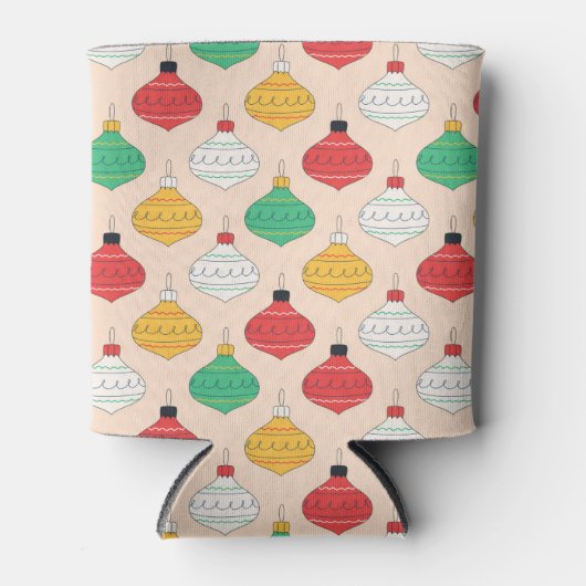 Retro Kerstversiering Patroon Blikjeskoeler (Voorkant)