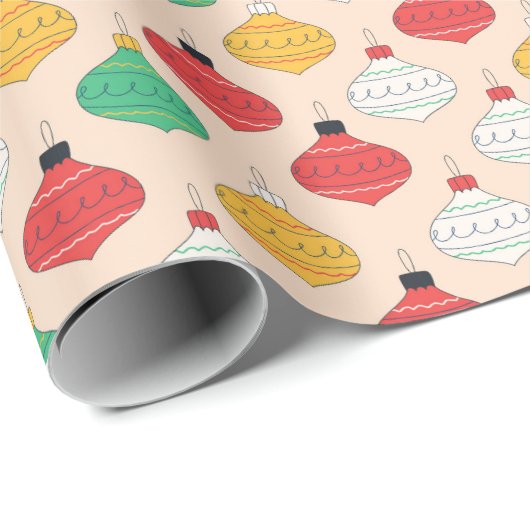 Retro Kerstversiering Patroon Cadeaupapier (Rol Hoek)