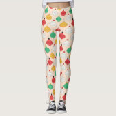 Retro Kerstversiering Patroon Leggings (Voorkant)