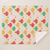 Retro Kerstversiering Patroon Sherpa Deken (Voorkant (horizontaal))