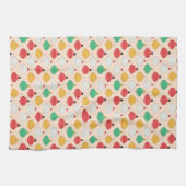 Retro Kerstversiering Patroon Theedoek (Horizontaal)