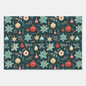  Retro Kerstversiering Vakantie Inpakpapier Vel (Voorkant 3)