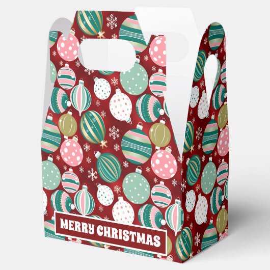 Retro Kerstversieringen en Sneeuwvlokken Bedankdoosjes (Geopend)