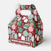 Retro Kerstversieringen en Sneeuwvlokken Bedankdoosjes (Voorkant Zijde)