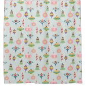 Retro kerstversieringen | Moderne middenstand Douchegordijn (Voorkant)