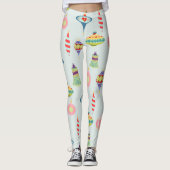 Retro kerstversieringen | Moderne middenstand Leggings (Voorkant)